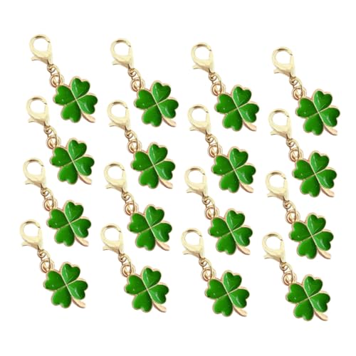 BESPORTBLE 50 Stück Glücksbringer Schlüsselanhänger Vierblättriges Kleeblatt Anhänger aus Metall Leichter Robuster Anhänger für Geldbörse Handtasche Rucksack Vielseitiger Glücksbringer von BESPORTBLE