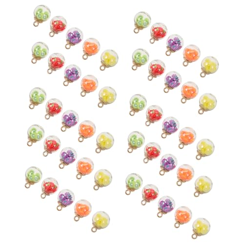 BESPORTBLE 50 Stück Schmuckzubehör Halskettenzubehör DIY Anhänger Schlüsselanhänger Charms Glaskugeln Anhänger DIY Ohrringanhänger Schmuckherstellungsteile von BESPORTBLE