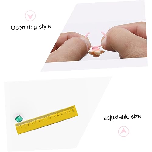 BESPORTBLE 50 Stück Teiliges Ring mit Verstellbaren Cartoon Fingerringen Leuchtenden Schmuckspielzeugen für Mädchen Bunte Prinzessin Ringe mit Funkelnden Diamanten als Partygeschenk für von BESPORTBLE