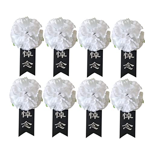BESPORTBLE 50 Stück Trauer Gesteck Seidenmaterial Kleine Weiße für Trauerfeiern Praktische Trauerzubehör für Beerdigungen Tragbar Brust oder Armband Elegantes Feierliches Design von BESPORTBLE