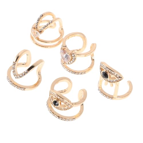 BESPORTBLE 5stücke Fingernagelringe Mit Strasssteinen Verstellbarer Nagelschmuck Für Fingerspitzen Wiederverwendbarer Modeschmuck Für Partys Und Alltag von BESPORTBLE