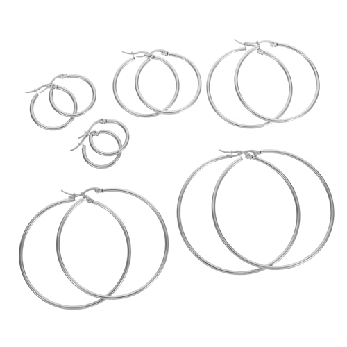 BESPORTBLE 6paare Creolen Für Damen Im Punk-stil Statement-ohrhänger Aus Dekorativer Schmuck Für Partys Und Verschiedene Anlässe Bequemer Ohrclip-verschluss von BESPORTBLE