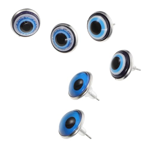 BESPORTBLE 6 Paare Herren Ohrstecker Blaues Auge Design Alloy Ohrschmuck Allergie Modisch Individualität Accessoire von BESPORTBLE