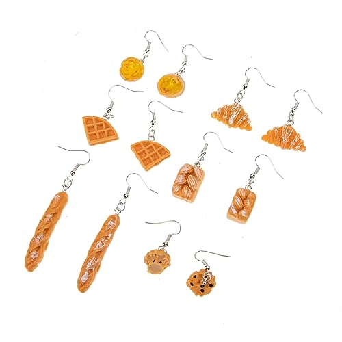 BESPORTBLE 6paare Hängeohrringe Aus Kunstharz Brotohrringe Mit Lebensmittel-anhänger Modisches Zubehör Für Frauen Und Mädchen Schickes Design Für Alltag Und Festivals von BESPORTBLE