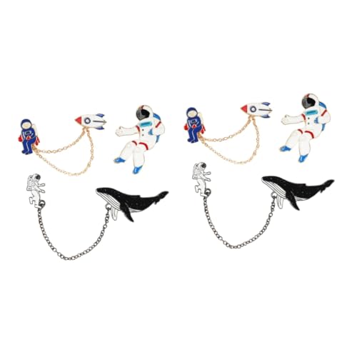 BESPORTBLE 6 Sätze Astronaut Broschen Teiliges Japanisches Design Krawattennadel mit Wal Anstecknadel für Kleidung Schals Hüte Leicht für Besondere Anlässe von BESPORTBLE