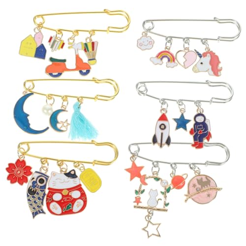 BESPORTBLE 6stücke Taillenbrosche Für Damen Hosen Dekorative Anstecknadel Mit Cartoon- Metalllegierung Knopfnadel Für Damenkleidung Und Röcke von BESPORTBLE