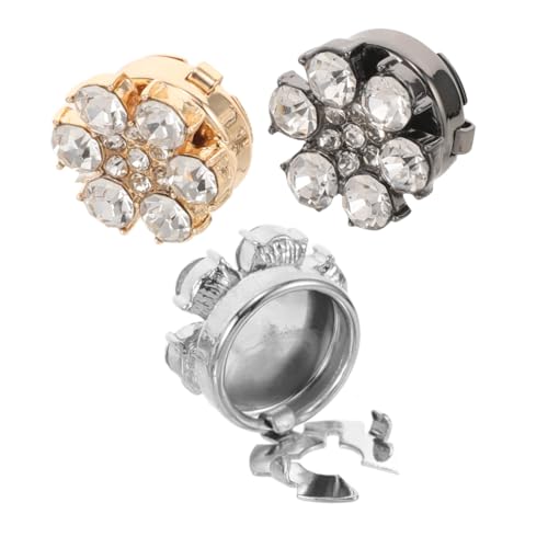 BESPORTBLE 6 Stck. Teiliges Manschettenknöpfe mit Strassbesatz Krawattenklammer und Hemdknöpfe Blusenknöpfe in Silber Gold und Schwarz Stilvoller Aufbewahrungsbox Vielseitiges Accessoire für von BESPORTBLE