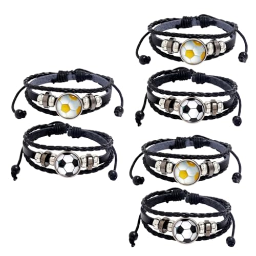 BESPORTBLE 6 Stk Armband Handgelenkschmuck für Fußballfans Accessoires Schmuck für Herren Geschenk Handgelenkschmuck aus Leder Perlenschmuck am Handgelenk Europäische Mode Zubehör um ccb von BESPORTBLE