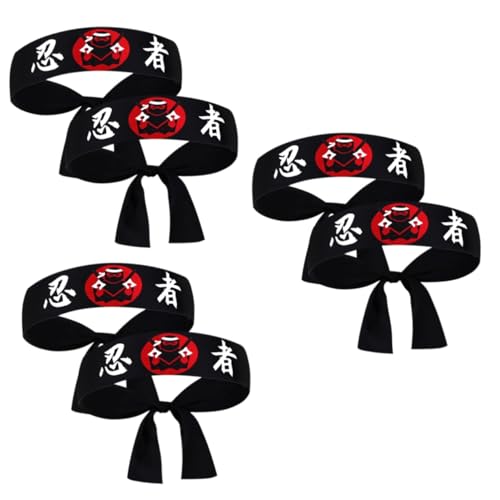 BESPORTBLE 6 Stk Stirnband Mit Ninja-print Kostüme Haarband Männergeschenke Kleidung Für Männer Accessoires Für Männer Outfits Stirnband Für Koch Sushi Thema Lieferungen Polyester Kind von BESPORTBLE
