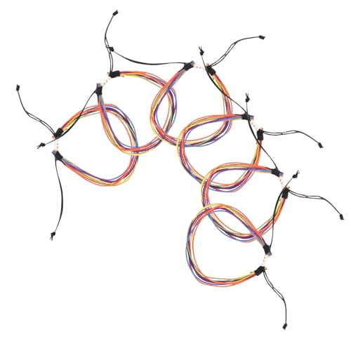 BESPORTBLE 6 Stück Geflochtene Boho Armbänder Verstellbares Freundschaftsarmband Aus Gewachster Schnur – Handgefertigte Gewebte Seil Fußkettchen Für Damen Und Mädchen Schnurschmuck Für von BESPORTBLE