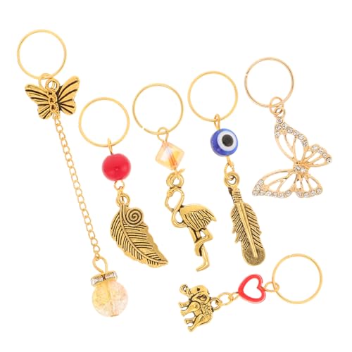 BESPORTBLE 6 Stück Haarkristalle Armbinde anhänger Haarklammer halskette Dreadlocks schmuck Haarperlen für Zöpfe Dreadlock-Erweiterungen geflochtene Clips goldene Haarringe Zinklegierung von BESPORTBLE