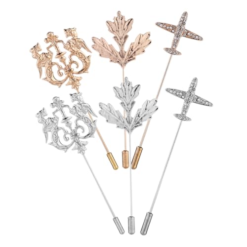 BESPORTBLE 6 Stück Herren Anstecknadeln Broschen Vintage Kragenbroschen mit Stabiler Metallstift Konstruktion Schmuckstücke für Anzug Hemd Jacke Vielseitig für Formelle Anlässe und Alltag von BESPORTBLE