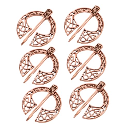 BESPORTBLE 6stücke Brosche Aus Legierung Retro Mantel Brosche Für Herren Und Damen Umhänge Mittelalterlicher Kleidungsschmuck Schal Vintage Nadel Anzug Mantelnadel von BESPORTBLE