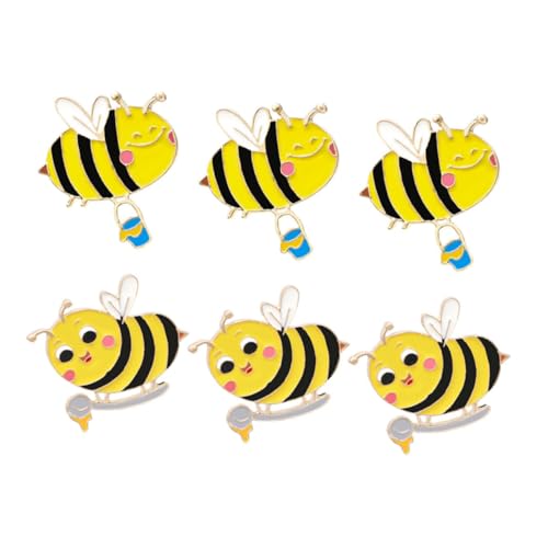 BESPORTBLE 6 Stück Teiliges Biene Broschen für Cartoon Tier Anstecknadeln Vielseitige Abzeichen für Kleidung Rucksack Accessoire Niedliche Insekten Pins Stilvoll Langlebig von BESPORTBLE