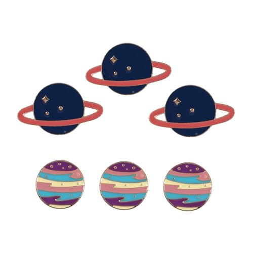 BESPORTBLE 6 Stück Teiliges Cartoon Planet Broschen für Kleidung Glänzende Langlebige Anstecknadeln zur Dekoration von Freizeitkleidung Taschen für Partys von BESPORTBLE