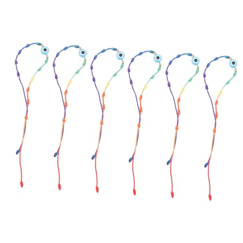 BESPORTBLE 6 Stück Teiliges Damen Armband Geflochtene Regenbogen Armbänder mit Bösem Auge Design Leichtes Schmuckgeschenk für Frauen Teenager Freundin Mutter von BESPORTBLE