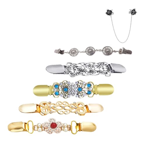 BESPORTBLE 6 Stück Teiliges Damen Cardigan Clips aus Langlebiger Legierung Dekorative Strickjacken und Pullover Verschlüsse Rutschfeste Modebroschen für Schals Kleider und Hemden Elegantes von BESPORTBLE