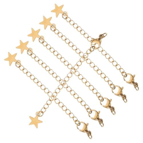 BESPORTBLE 6 Stück Teiliges Edelstahl Verlängerungsketten Karabinerverschluss und Sternanhänger Verstellbare Schmuckverlängerung für Armbänder und Halsketten Langlebig und Vielseitig BESPORTBLE 6 Stück Teiliges Edelstahl Verlängerungsketten Karabinerverschluss und Sternanhänger Verstellbare Schmuckverlängerung für Armbänder und Halsketten Langlebig und Vielseitig von BESPORTBLE
