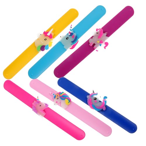 BESPORTBLE 6 Stück Teiliges Einhorn schnapparmband Leuchtendem Silikongel Flexible mit Elastischem Design Langlebig und Sicher Modisches Party zubehör für Mädchen Farbenfrohe Slap Bracelets von BESPORTBLE