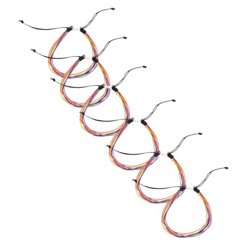 BESPORTBLE 6 Stück Teiliges Gewachste Schnur Armbänder Handgefertigt Bunte Geflochtene Freundschaftsarmbänder Damen Mädchen Verstellbar Boho Fußkettchen Schmuck für Sommer Strandpartys von BESPORTBLE