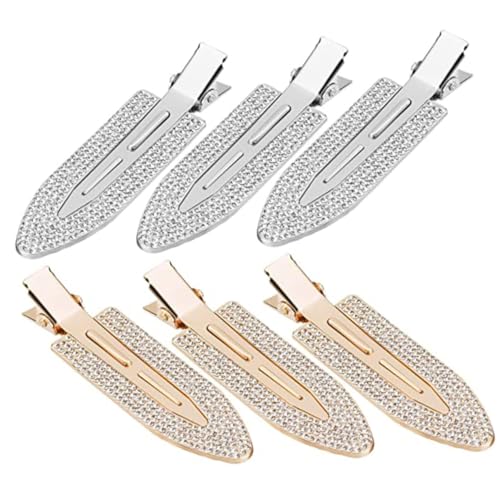 BESPORTBLE 6 Stück Teiliges Haarklammern mit Kristallbesatz Dellen Knicke Eleganter Haarschmuck für Damen Geeignet für Make Up und Verschiedene Frisuren Gold und Silberfarben von BESPORTBLE
