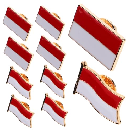 BESPORTBLE 6 Stück Teiliges Indonesien Flaggen Broschen aus Metall Leichte Strapazierfähige Anstecknadeln Praktische Kleidungsschmuck für Damen und Herren Einfach zu Befestigen und Abnehmbar von BESPORTBLE