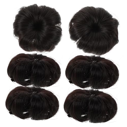 BESPORTBLE 6 Stück Teiliges Mädchen Haarknoten Messy Bun Haarteil mit Krallenclip für Ballerina Hochsteckfrisuren Synthetische Leichte Junge Mädchen Haar extensions in Schwarz braun Schnell von BESPORTBLE