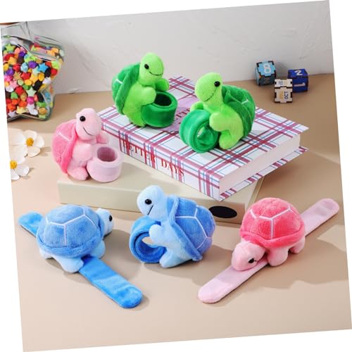 BESPORTBLE 6 Stück Teiliges Plüsch Schildkröten Slap Armband Weiche Kuschelige Tierarmbänder mit Schlagfunktion für Buntes als Partygeschenk oder Geburtstagsüberraschung von BESPORTBLE