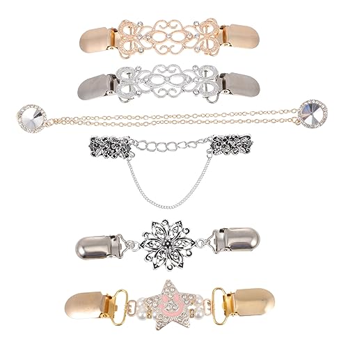 BESPORTBLE 6 Stück Teiliges Retro Strickjacken Clips Vintage Pullover Clips mit Glatten Polierten Kanten Vielseitig für Kleidung Schals Taschen Leichte Stilvolle Zufällige Farbe von BESPORTBLE