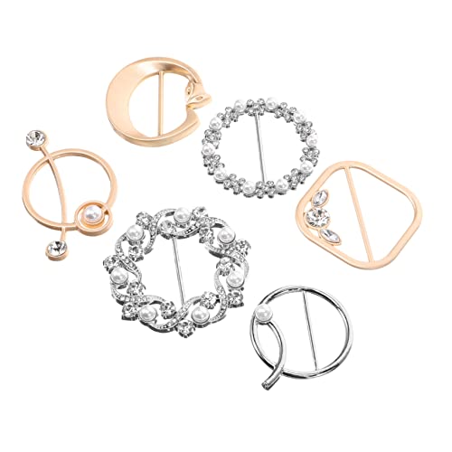 BESPORTBLE 6 Stück Teiliges Strass T Shirt Clips und Schalringe für Damen Metall Ringe mit Haltekraft Strapazierfähige Gürtelschnallen für Oberteile und Schals Fixierung für Alltag und Party von BESPORTBLE