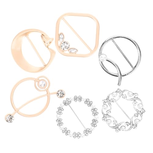 BESPORTBLE 6 Stück Teiliges T Shirt Ring Clips mit Strass Gürtelschnallen für Hemd und Schal Glatte Oberfläche Kratzer Langlebige Metalllegierung für Alltag Party Hochzeit von BESPORTBLE