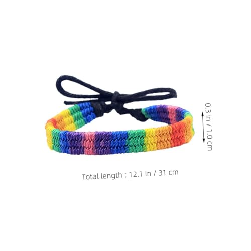 BESPORTBLE 6 Stück Teiliges Verstellbares Regenbogen Armband Handgefertigt Geflochtenes Pride Armband für Damen und Herren Vielseitig Tragbares Unisex Schmuckstück für Festival Geburtstag von BESPORTBLE