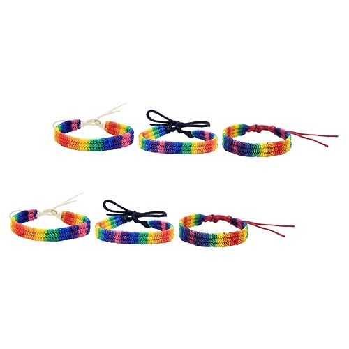BESPORTBLE 6 Stück Teiliges Verstellbares Regenbogen Armband Handgewebte Bunte Pride Freundschaftsarmbänder für Damen und Herren für Pride Parade Party und Alltag Komfortabel und Vielseitig von BESPORTBLE