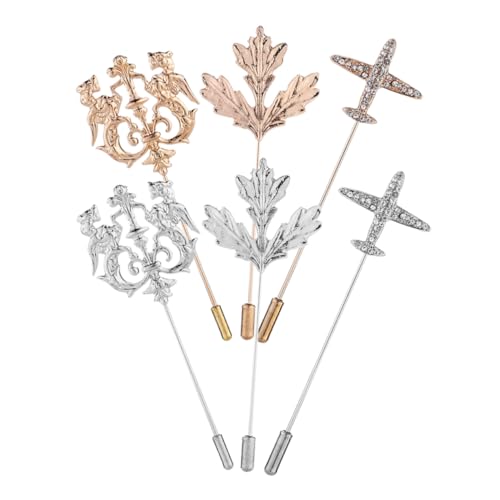BESPORTBLE 6 Stück Teiliges Vintage Herren Broschen Anstecknadeln für Anzug Kragen und Krawattennadeln Langlebige Pins Gold und Silber für Formelle Anlässe und Casual Look von BESPORTBLE