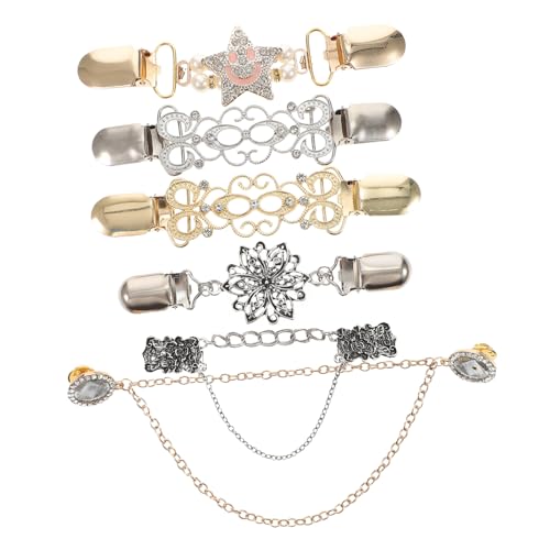 BESPORTBLE 6 Stück Teiliges Vintage Strickjacken Clips aus Legiertem Material Broschen mit Einzigartigem Design Vielseitig Einsetzbar als Pullover oder Schalclip Modisches von BESPORTBLE