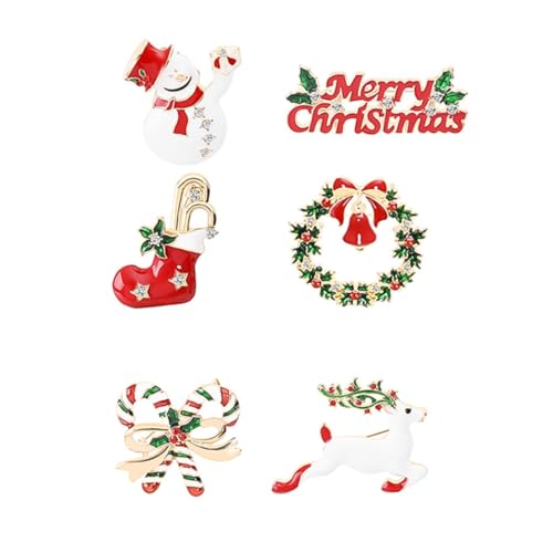BESPORTBLE 6 Stück Teiliges Weihnachtsbroschen Kreative Anstecknadeln für Damen Accessoire für Kleidung Taschen Schals und im Festlichen Design von BESPORTBLE