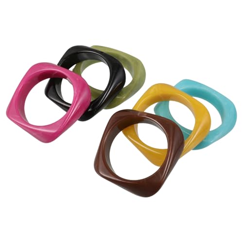 BESPORTBLE 6stücke Armreifen Aus Kunststoff Klobige Armreifen Im Vintage-stil Geometrisches Armband Für Damen Handgelenk-charm Für Partys Und Jeden Anlass von BESPORTBLE