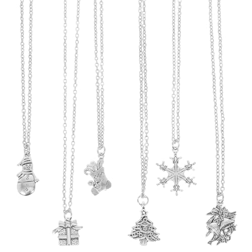 BESPORTBLE 6 stücke Urlaub Schmuck Zubehör Weihnachten Schneemann Glocke Und Baum Anhänger Halskette Set Für Frauen Urlaub Partei Festliche Outfits BESPORTBLE 6 stücke Urlaub Schmuck Zubehör Weihnachten Schneemann Glocke Und Baum Anhänger Halskette Set Für Frauen Urlaub Partei Festliche Outfits von BESPORTBLE