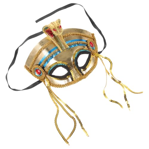 BESPORTBLE 60G Halloween Maske Ägyptische Cobra Halbe Gesicht Damen Cosplay Zubehör für Partys und Festivals Glitzer Applikationen Leicht von BESPORTBLE