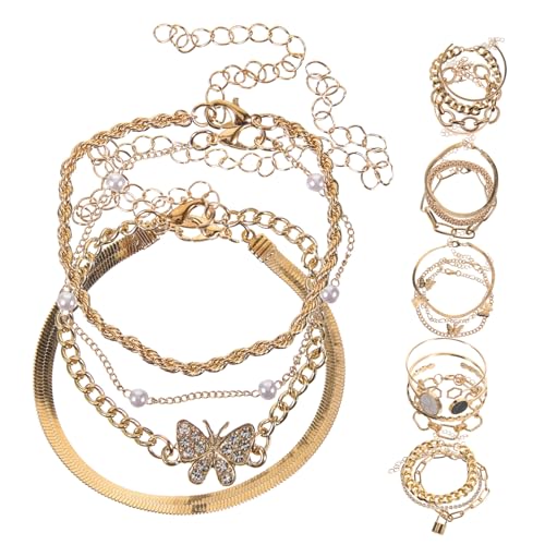 BESPORTBLE 6Sätze Fußkettchen für Damen Vintage Knöchelarmbänder Verstellbar Festliche Anlässe Stilvoller Schmuck von BESPORTBLE