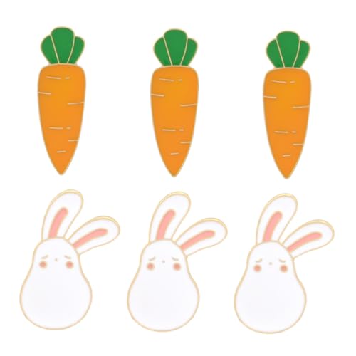 BESPORTBLE 6stücke Applique Kaninchen Brosche Karotte Revers Accessoire Brosche Fest Kostüm Kleid Requisiten Dekor von BESPORTBLE