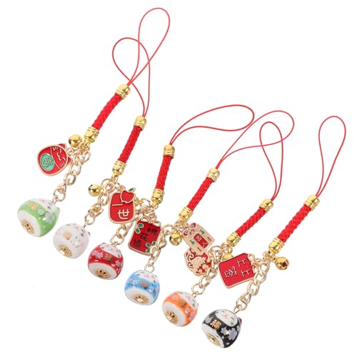 BESPORTBLE 6Stücke Glückskatze Anhänger Japanischer Glücksbringer für Taschen Schlüssel und Handys Kawaii Deko Langlebig und Praktisch Verarbeitung für von BESPORTBLE