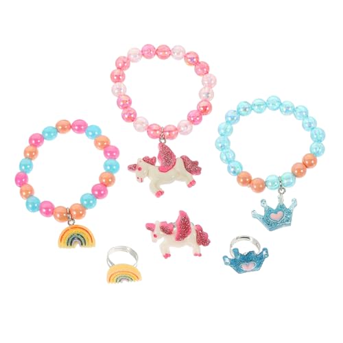 BESPORTBLE 6Stücke Teiliges Cartoon Armband Perlen Armbänder Für DIY Handgelenk Dekoration Finger Armbänder Ringe von BESPORTBLE