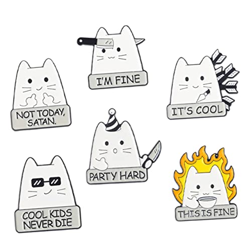BESPORTBLE 6 Stück Cartoon Katzen Broschen Emaille Anstecknadeln Aus Legierung Niedliche Broschen Für Frauen Modeaccessoires Für Rucksack Tasche Hut Bezaubernde Tierbroschen Für Besondere von BESPORTBLE