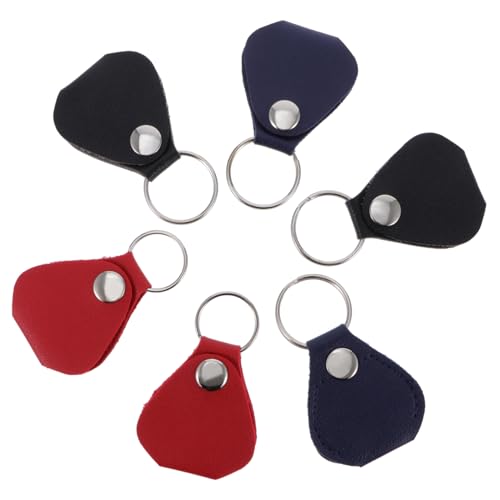 BESPORTBLE 6stücke Gitarrenplektren-Halter Aus Leder Schlüsselanhänger-pickhalter Für Gitarrenplektren Kompaktes Gitarren-Pick-Tasche-Organizer-Fall Mit Dichtem Verschluss Geeignet Für von BESPORTBLE