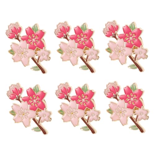BESPORTBLE 6stücke Kirschblütenbrosche Aus Zinklegierung Für Damen Blumennadeln Im Cartoon-stil Für Kleidung Und Rucksäcke Süße Anstecker Als Frühling-party-zubehör BESPORTBLE 6stücke Kirschblütenbrosche Aus Zinklegierung Für Damen Blumennadeln Im Cartoon-stil Für Kleidung Und Rucksäcke Süße Anstecker Als Frühling-party-zubehör von BESPORTBLE