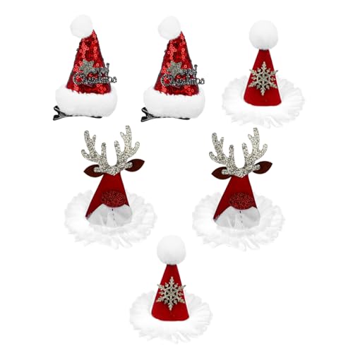 BESPORTBLE 6Stücke Teiliges Weihnachtliche Haarschmuck Haarspangen Mit Weihnachtsmannmütze Design Für Dekoration Für Festlichkeiten Partys Macht Junge Mädchen von BESPORTBLE