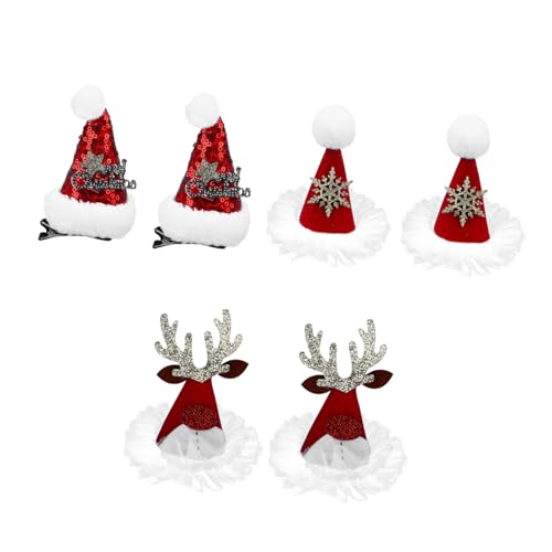 BESPORTBLE 6Stücke Teiliges Weihnachts Haarschmuck Für Festliche Haarspangen Mit Glitzer Für Weihnachten Cosplay Partys Dekorative Haarnadeln von BESPORTBLE