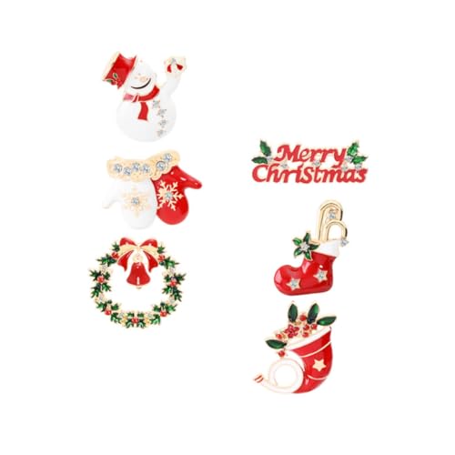 BESPORTBLE 6Stücke Weihnachts Cartoon Broschen Haarklammer Zubehör Anstecknadeln Für Pullover Partys Kreative Weihnachtsabzeichen Verschiedenen Designs von BESPORTBLE