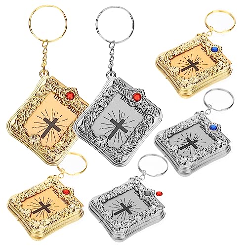 BESPORTBLE 6stücke Kreuz Bibel Schlüsselanhänger Bible Keychain Taschenschlüsselanhänger Schlüsselanhänger Für Frauen Vintage-schlüsselanhänger von BESPORTBLE